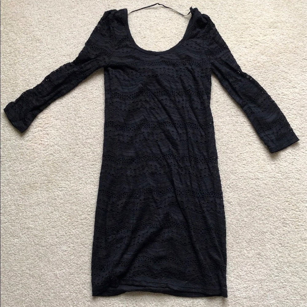 3/4 sleeve mini lace dress